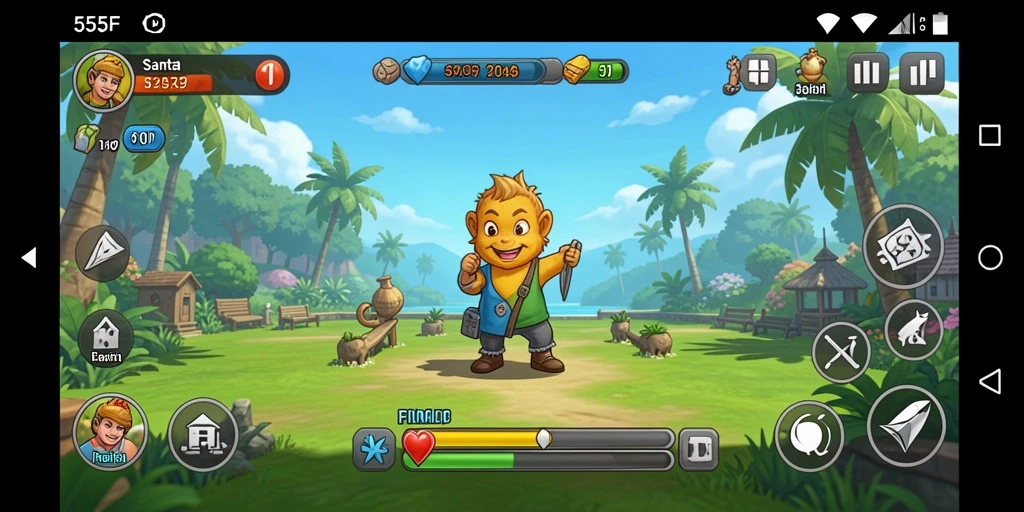 Tampilan gameplay menarik dari 555F yang penuh warna.