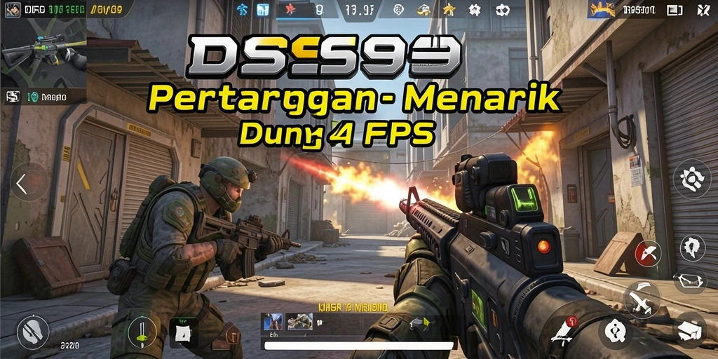 Screenshot dari gameplay seru DS99 saat bertarung di peta perkotaan.