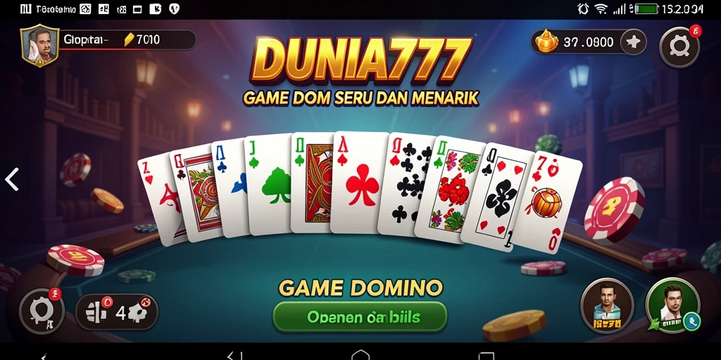Screenshot gameplay DUNIA777 menampilkan keseruan bermain domino.