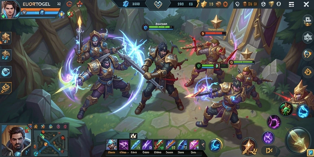 Tangkapan layar menunjukkan aksi seru dalam gameplay MOBA.
