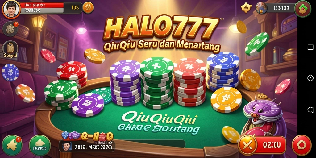 Tampilan gameplay menarik dari HALO777 yang menampilkan kartu QiuQiu.