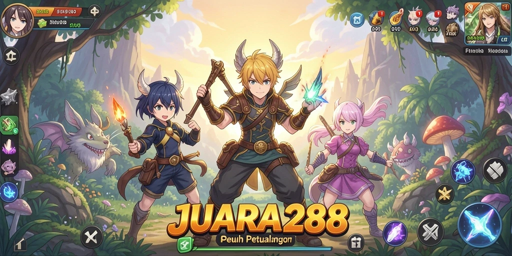 Tampilan gameplay JUARA288 yang penuh aksi dan karakter Anime.