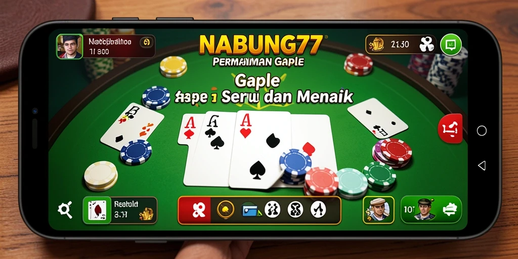 Screenshot gameplay NABUNG77 menampilkan serunya permainan Gaple.