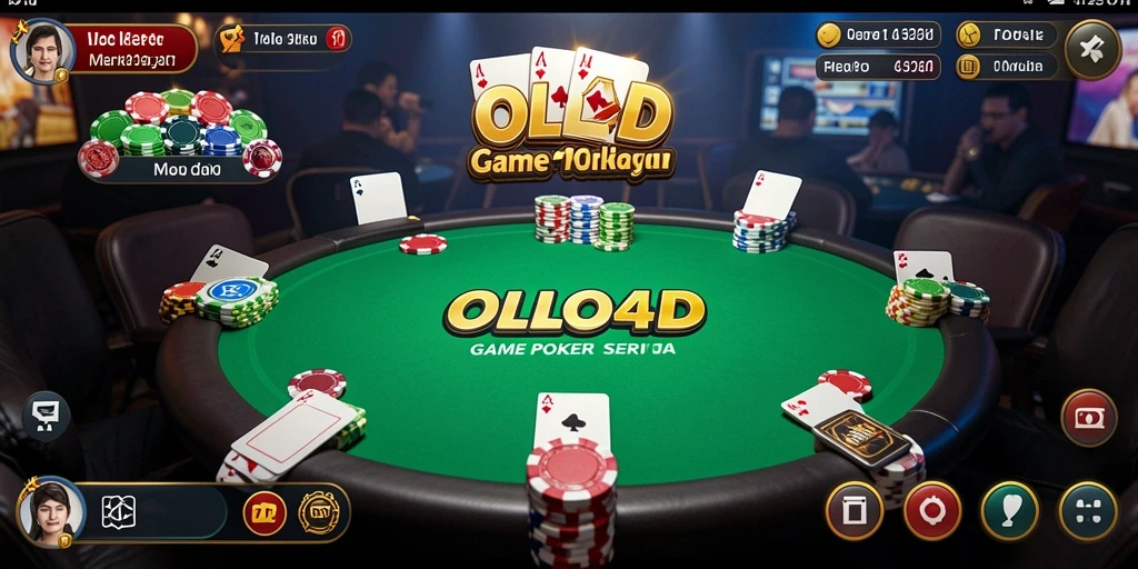 Tampilan gameplay Poker yang seru dan mendebarkan di OLLO4D.