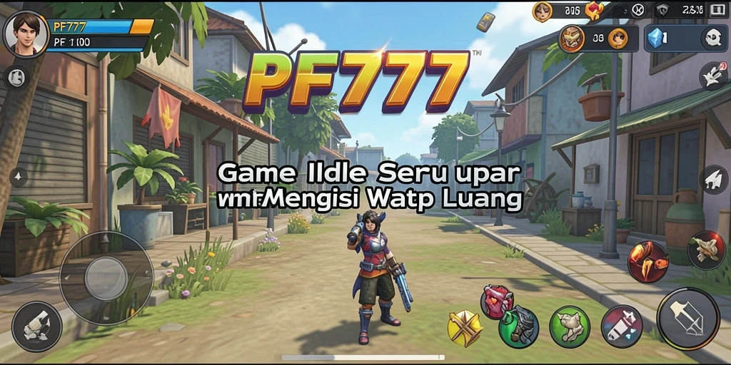 Screenshot gameplay PF777 menampilkan karakter yang sibuk bekerja dalam game Idle.