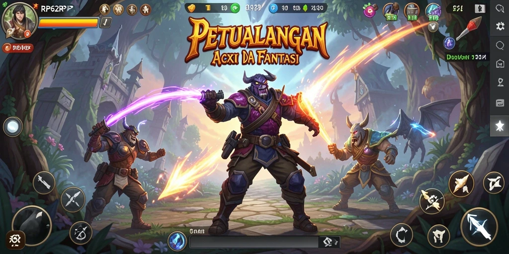 Tampilan gameplay seru dalam dunia ARPG yang menakjubkan.