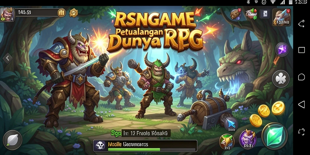 Tampilan gameplay RSNGAME dengan karakter berpetualang di dunia fantasi.